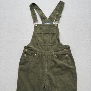 Blue Spice Corduroy Bib Overalls Women's 3 Olive Green Straight Leg Workwear Y2K